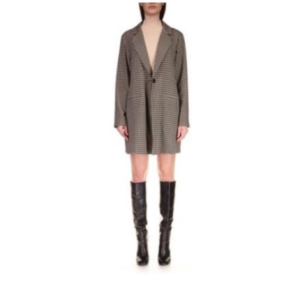 Sanctuary Polyester One-Button Blazer Jacket Carly Coat(Saddle Houndstooth) XS - Picture 6 of 10